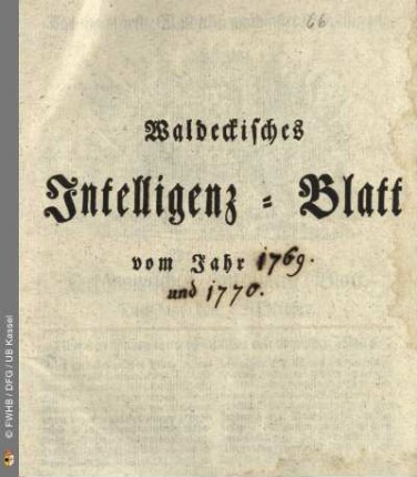 1769: Woechentliches oekonomisches Intelligenz-Blatt