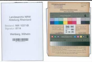 Entnazifizierung Wilhelm Wehberg , geb. 28.03.1888 (Vermessungsbeamter)