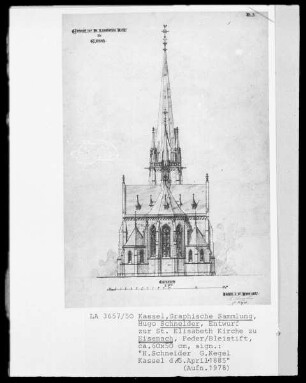 Entwurf zur Elisabethkirche in Eisenach, Choransicht