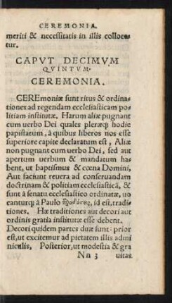 Caput Decimumquintum Ceremonia.
