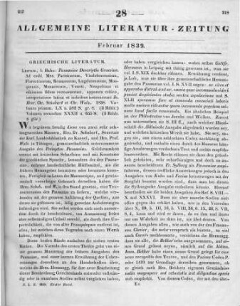 Pausanias <Periegeta>: Pausaniae descriptio Graeciae. Ad codd. mss. Parisinorum... apparatu critico, interpretatione Latina et indicibus. Instruxerunt I. H. C. Schubart et C. Walz. Vol. 1-2. Leipzig: Hahn 1838