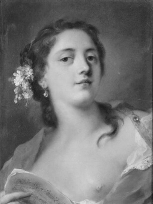 Die Sängerin Faustina Bordoni mit Notenheft : Die Sängerin Faustina Bordoni mit Notenheft. Pastell, Papier; 44,5 x 33,5 cm. 1724/1725 (ohne Bilderrahmen)