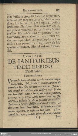 Caput XVIII. De Janitoribus Templi Hierosolymitani
