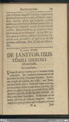 Caput XVIII. De Janitoribus Templi Hierosolymitani