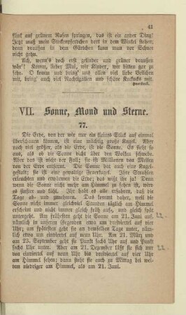 VII. Sonne, Mond und Sterne.