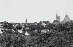 Frankenstein, Stadtansicht : Frankenstein (Zabkowice Slaskie/Polen). Stadtkern von Westen