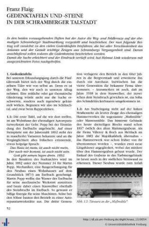 Gedenktafeln und -steine in der Schramberger Talstadt.