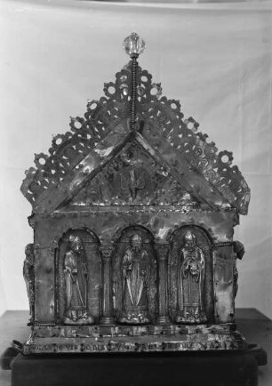 Godehardschrein — Fußseite mit drei Bischöfen, Bernward, Godehard und Innocenz II.