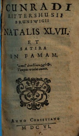Cunradi Rittershusii Brunswigii Natalis XLVII.