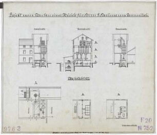 Technische Zeichnung : Projekt zum Neubau einer Mühle für Herrn E. Hartmann, Dommitzsch