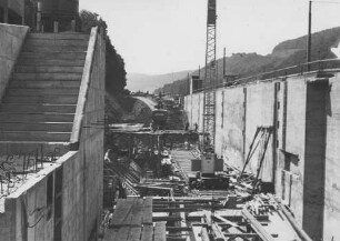 Baustelle der 2. Schleuse Guttenbach/Neckar