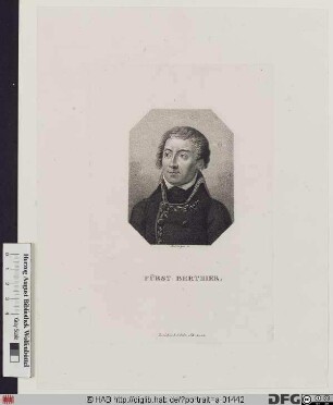 Bildnis Louis-Alexandre Berthier, 1807 duc de Neuchâtel, 1809 prince de Wagram