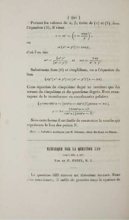 Remarque sur la question 529.