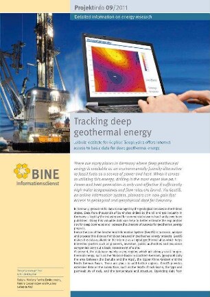 Tracking deep geothermal energy. Leibniz-Institute for Applied Geophysics offers Internet access to basic data for deep geothermal energy.