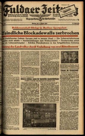 Ausgabe vom Montag, den 05. Oktober 1942.