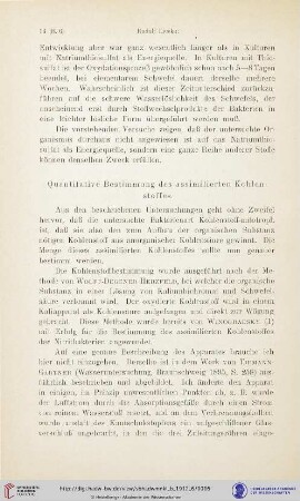 Quantitative Bestimmung des assimilierten Kohlenstoffes