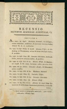 1-34, Recensio Rectorvm Academiae Albertinae