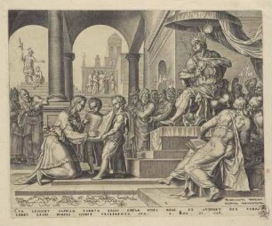 Schafan liest Joschija aus dem Gesetzbuch vor, Blatt 1 aus der Folge "König Joschija restauriert das Gesetz des Herrn"
