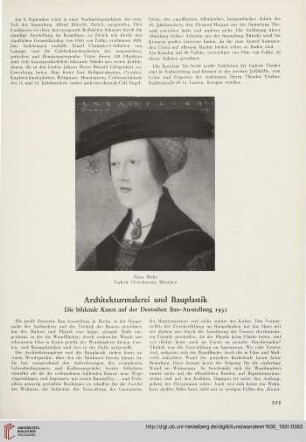 12/13: Architekturmalerei und Bauplastik : die bildende Kunst auf der Deutschen Bau-Ausstellung 1931
