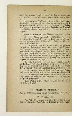 II. Mittlere Geschichte. Von der Völkerwanderung bis zur Reformation. 375-1517