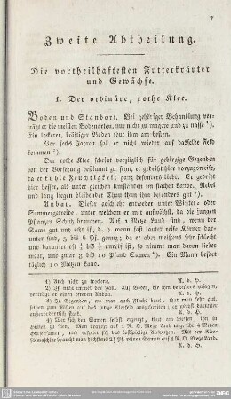 Zweite Abtheilung. Die vortheilhaftesten Futterkräuter und Gewächse