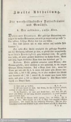 Zweite Abtheilung. Die vortheilhaftesten Futterkräuter und Gewächse