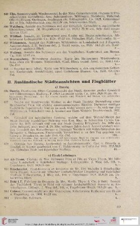 II. Ausländische Städteansichten und Flugblätter (Nr. 856 - 1809)