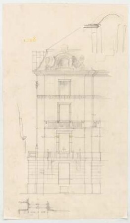Thiersch, Friedrich von; München; Wohnungsneubauten Lehmpuhl - Fassadenentwurf (Ansicht)