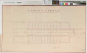 Münster (Münster) Strafanstalt Grundriß Grundmauern 1953 1 : 50 68 x 122 Pause Staatshochbauamt Münster Regierung Münster Nr. 34029