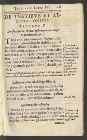 De Testibus Et Attestationibus. Titulus X.