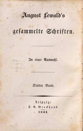 Ein Menschenleben, 3.. Jünglingsjahre