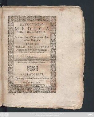 Exercitatio Medica Trigesima Sexta