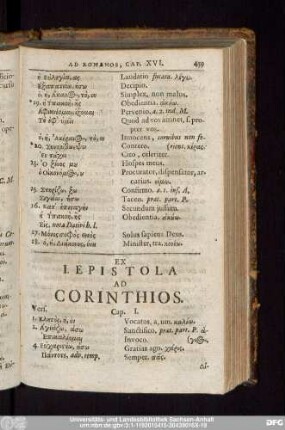Ex I. Epistola Ad Corinthios.