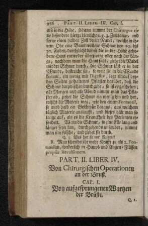 Liber IV. Von Chirurgischen Operationen an der Brust.
