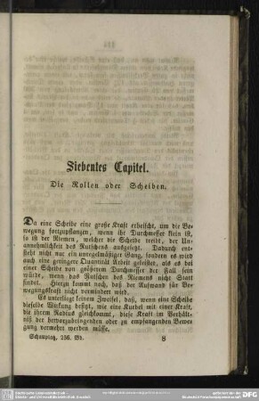 Siebentes Capitel. Die Rollen oder Scheiben