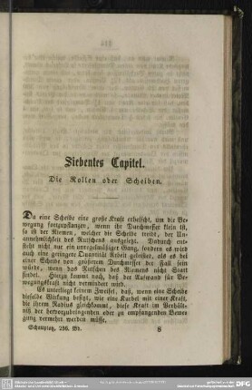 Siebentes Capitel. Die Rollen oder Scheiben