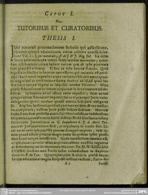 Caput I. De Tutoribus Et Curatoribus