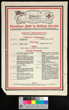 Panzerkreuzer "Moltke" im Weltkriege 1914 - 1918