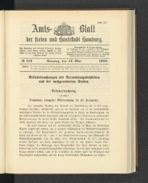 No. 112, 12. Mai 1918