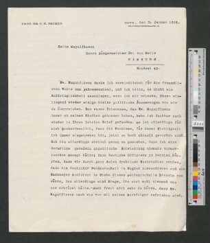 Brief an Werner von Melle
