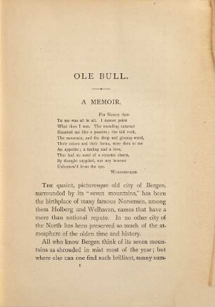 Ole Bull : a memoir