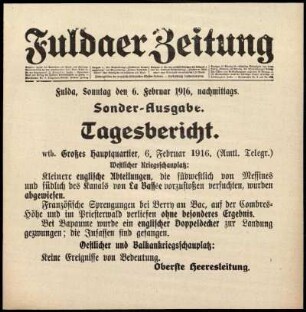 Ausgabe vom Sonntag, den 06. Februar 1916.