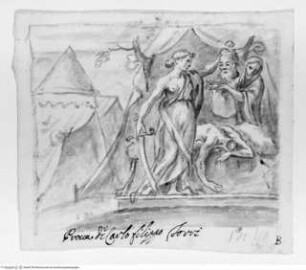 Concorso Accademico 1696, Seconda Classe: Judith und ihr Dienstmädchen stecken den Kopf des Holofernes in einen Sack (prova ex tempore)