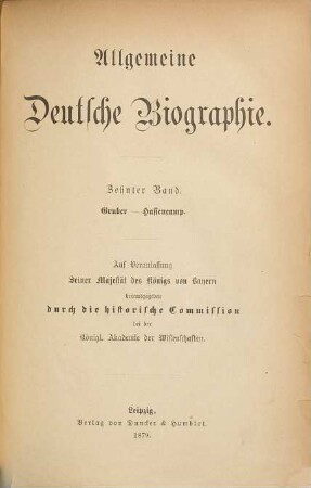 Allgemeine Deutsche Biographie, 10. Gruber - Hassencamp