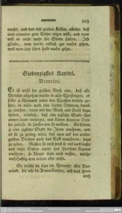 Siebenzigstes Kapitel. Bettelei