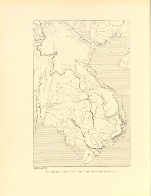 Carte physique de l'Indo-Chine d'après la carte de Dutreuil de Rhins, 1881