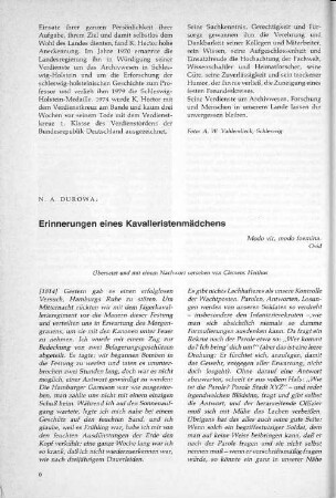 Erinnerungen eines Kavalleristenmädchens
