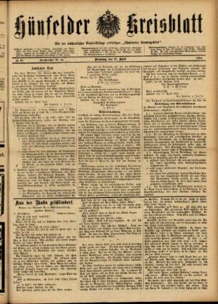 Ausgabe vom Dienstag, den 21. April 1914.