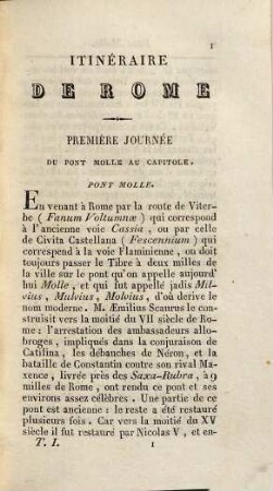 Itinéraire de Rome et de ses environs : d'après la methode de M. Vasi, Tome 1er