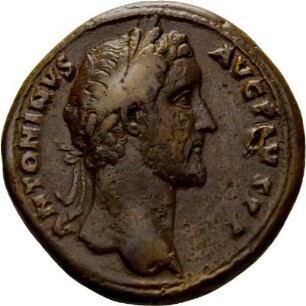 Sesterz des Antoninus Pius mit Darstellung der römischen Wölfin